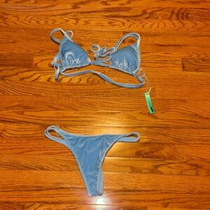 NWT blue velvet bikini set